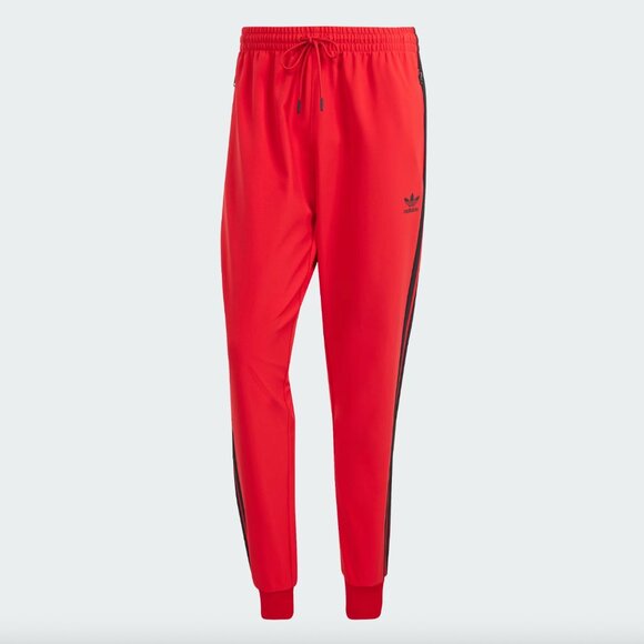 NEW with Tags Adidas Original SST Bonded Track Pants in Better Scarlet / Black - Picture 1 of 3